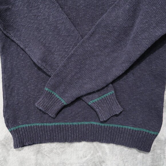 Vintage Woolrich Sweater Men M Blue Knit Crew Neck Pullover Cardigan 90s Grandpa - Picture 4 of 10